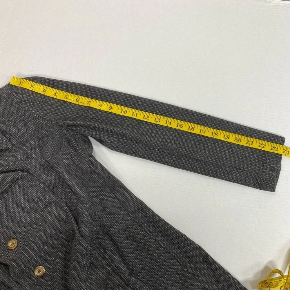 Vintage Giorgio Armani Giacca Donna Double Breasted Charcoal Gray Knit Blazer - Picture 13 of 13